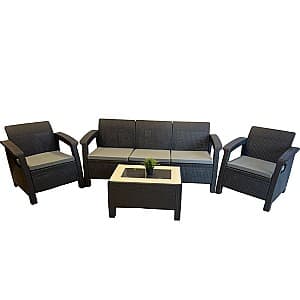Set mobila de gradina Sonmez NOVARA (pentru 5 persoane) Maro
