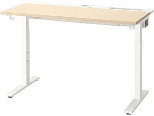 Masa pentru calculator IKEA Mittzon 140x80 Furnir Mesteacan/Alb