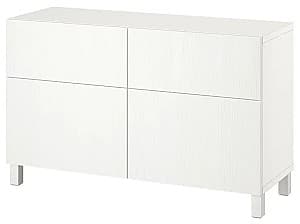 Comoda IKEA Besta deschidere apăsare 120x42x74 Alb/Timmerviken/Stubbarp Alb