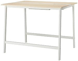 Офисный стол IKEA Mittzon 140x108x105 Ясеневый шпон/Белый
