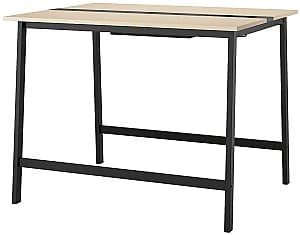 Masa de birou IKEA Mittzon 140x108x105 Furnir Mesteacan/Negru