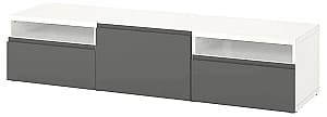 Тумба под телевизор IKEA Besta с ящиками/дверцей 180x42x39 Белый/Вестервикен Темно-серый