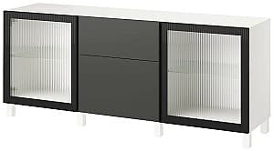Комод IKEA Besta/Lappviken/Stubbarp/Fallsvik плавно-закрывающиеся петли 180x42x74 Белый/Антрацит