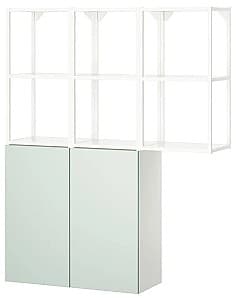 Dulap de baie IKEA Enhet 2 usi 120x32x150 Alb/Gri-Verde Deschis