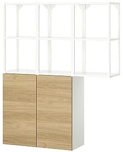Dulap de baie IKEA Enhet cadru suspendat/2 usi 120x32x150 Alb/Aspect Stejar