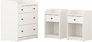 Комод IKEA Hauga 3 предмета/комод с 3 ящиками Белый