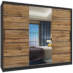 Шкаф-купе Belini Premium MBP SZP8/0/1B/2DW1L/0/KLP (Wotan Oak/Black)