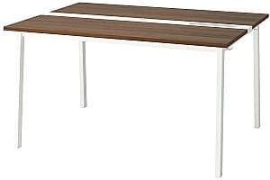 Офисный стол IKEA Mittzon 140x108x75 Ореховый шпон/Белый