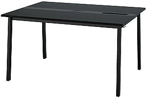 Офисный стол IKEA Mittzon 140x108x75 Ясеневый шпон/Черная краска/Черный