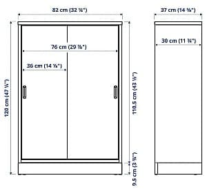 Comoda IKEA Tonstad 82x37x120 Maro/Furnir Stejar Vopsit