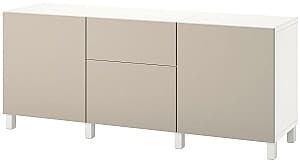 Комод IKEA Besta/Lappviken/Stubbarp ящик c нажимными направляющими 180x42x74 Белый/Светлый серо-бежевый