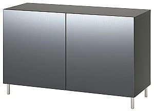 Comoda IKEA Besta usi 120x42x74 Gri Inchis/Riksviken Aspect Cositor Mat Inchis
