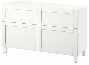 Комод IKEA Besta/Hanviken/Stubbarp дверцы/ящики/плавно-закрывающиеся направляющие 120x42x74 Белый
