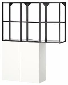 Шкаф в ванную IKEA Enhet 2 дверцы 120x32x150 Антрацит/Белый