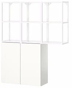 Шкаф в ванную IKEA Enhet 2 дверцы 120x32x150 Белый/Под Беленый Дуб