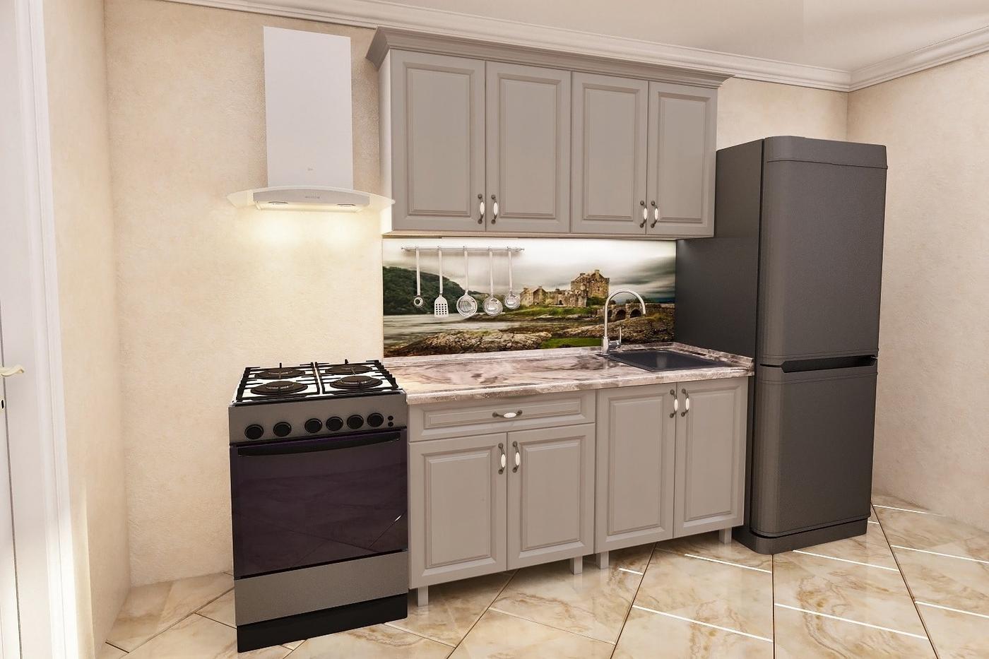 Set mobila bucatarie PS Mini 1.4 m (MDF pelicula) Stejar Concordia