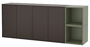 Комод IKEA Eket 175x35x70 Темно-серый/Серо-зеленый (подвесной)