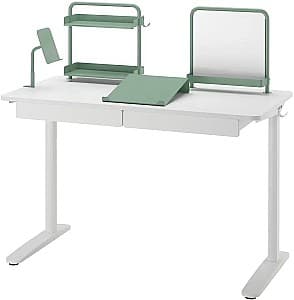 Письменный стол IKEA Relatera доска объявлений/2 ящика/стеллаж/подставка для телефона 117x60 Белый/Светло-зеленый