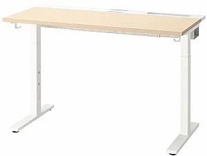 Компьютерный стол IKEA Mittzon 120x80 Березовый шпон/Белый