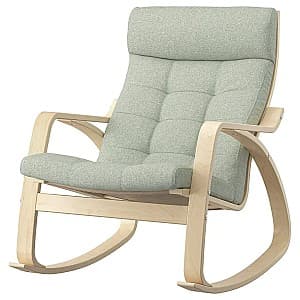 Fotoliu IKEA Poang/Gunnared Furnir mesteacan/Verde deschis