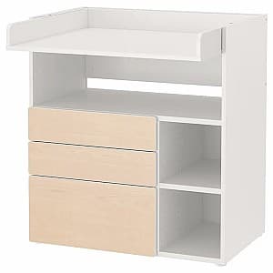 Пеленальный столик IKEA Smastad 3 ящика 90x79x100 Белый/Береза