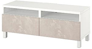Tumba pentru televizor IKEA Besta cu sertare 120x42x48 Alb/Bergsviken/Stubbarp Bej