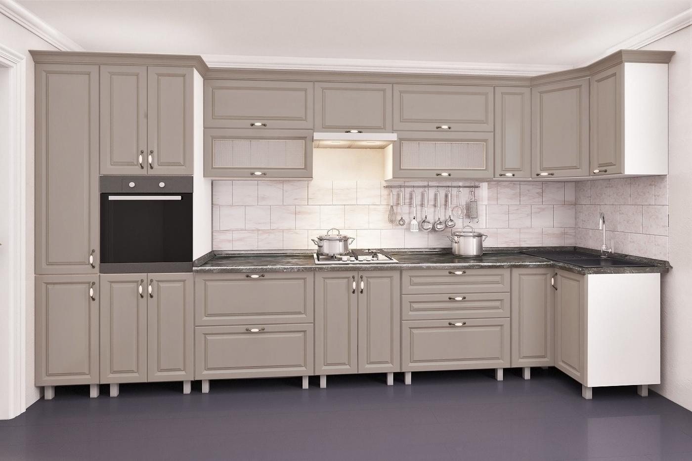 Set mobila bucatarie PS Eco 4.1x0.9 m (MDF pelicula) Stejar Concordia