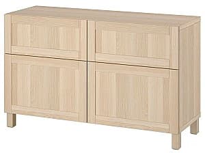 Comoda IKEA Besta/Hanviken/Stubbarp usi/sertare/sina sertar inchidere lina 120x42x74 Aspect stejar antichizat