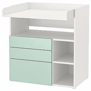 Masa de infasat IKEA Smastad 3 sertare 90x79x100 Alb/Verde Deschis
