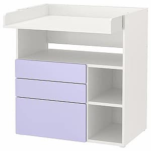Masa de infasat IKEA Smastad 3 sertare 90x79x100 Alb/Lila