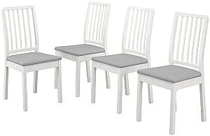 Деревянный стул IKEA Ekedalen/Orrsta 4 шт Белый/Серый