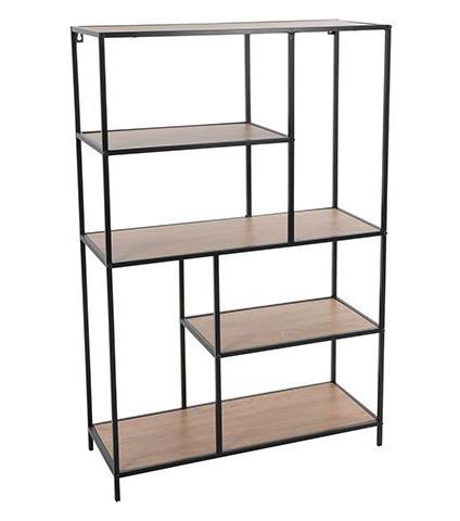 Etajera H&S Raft cu 5 polite metal/MDF, natural