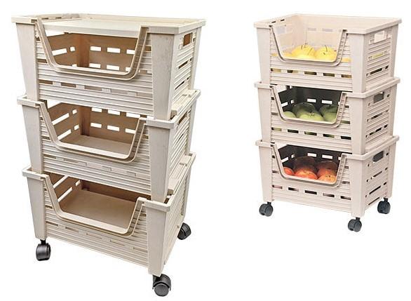 Стеллаж Tontarelli с 3 корзинами Ева