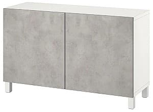 Комод IKEA Besta с дверцами 120x42x74 елый Кэлльвикен/Светло-серый Под Бетон