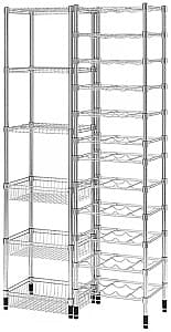 Стеллаж IKEA Omar 2 раздела/полки 94x36x181 Нержавеющая Сталь(Серый)
