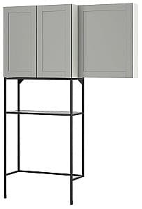 Шкаф в ванную IKEA Enhet 3 двери 140x32x204 Антрацит/Серый
