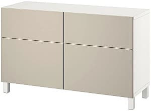 Comoda IKEA Besta/Lappviken/Stubbarp sina sertar cu inchidere lina 120x42x74 Alb/Gri-bej deschis