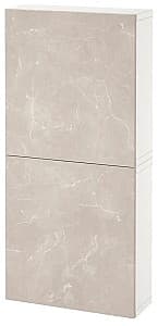 Dulap penal IKEA Besta cu 2 usi 60x22x128 Alb Bergsviken/Bej Aspect Marmură