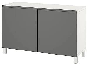 Комод IKEA Besta с дверцами 120x42x74 Белый/Вастервикен/Стуббарп Темно-серый