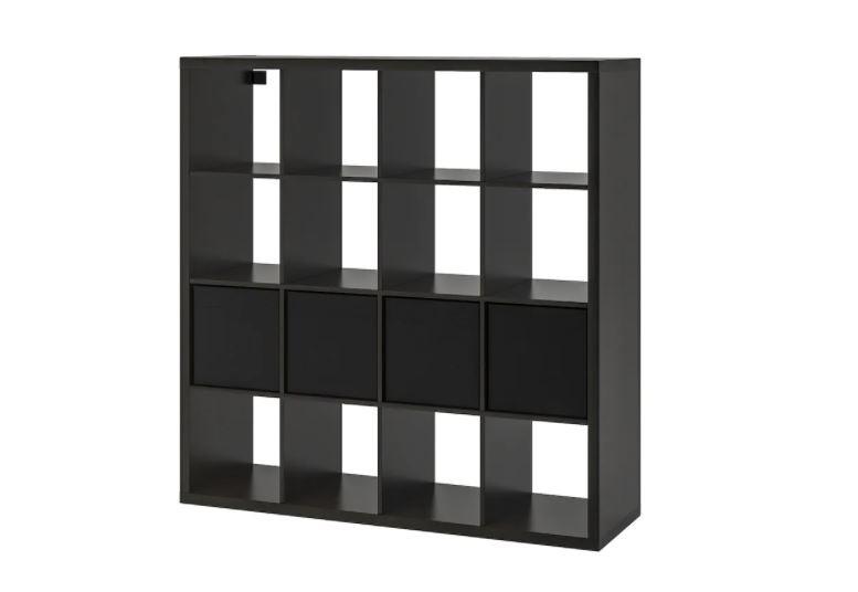 Etajera IKEA Kallax cu 4 organizatoare 147x147 Negru-maro