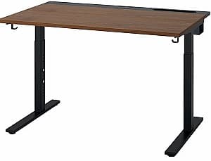 Компьютерный стол IKEA Mittzon 140x60 Ореховый шпон/Черный