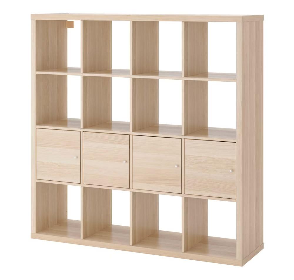 Etajera IKEA Kallax 4 organizatoare 147x147 Aspect Stejar Antichizat(Bej)