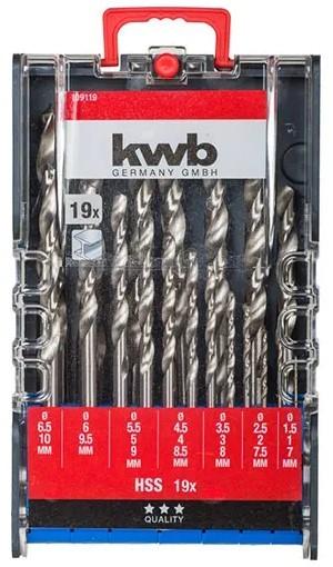 Сверло KWB 19 шт.  1 - 10 мм