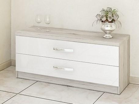 Comoda PS KX-120 (2 sert.) Stejar Cortona / Alb