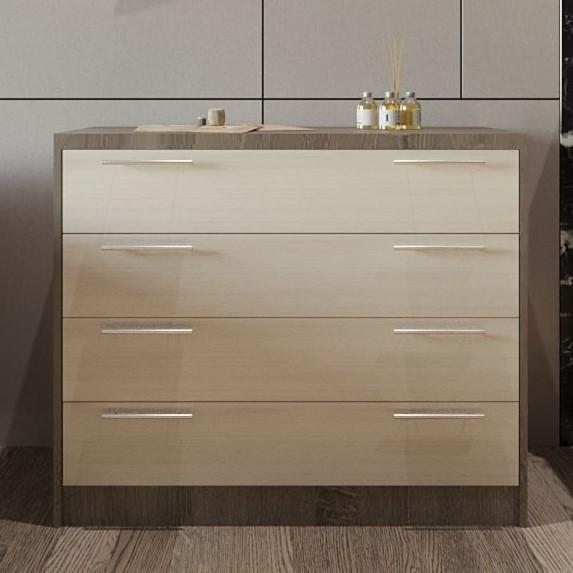 Комод PS К-100 (4 ящ.) Трюфель / Шамони Светлый