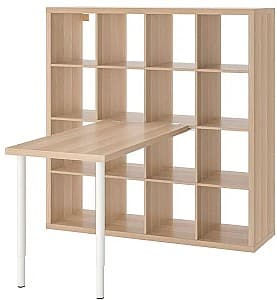 Офисный стол IKEA Kallax/Linnmon 147x139x147 Белый/Под Беленый Дуб