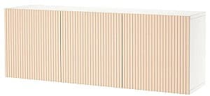 Comoda IKEA Besta 180x42x64 Alb/Bjorkoviken Furnir Mesteacăn (suspendata)