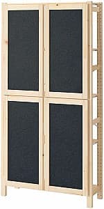 Стеллаж IKEA Ivar с 4 дверцами/войлок 89x30x179 Сосна/Графит