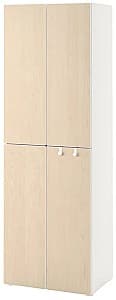 Детский шкаф IKEA Smastad/Platsa с 2 платяными штангами 60x57x181 Белый/Береза
