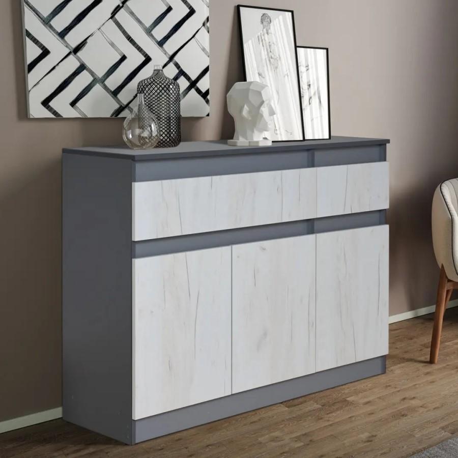 Comoda Modern Komfi 120 (Slate Gray/Craft Oak White)